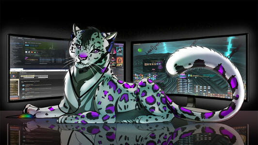 Gaming Leopard Commission, Full Body, Detailed BG, $90.